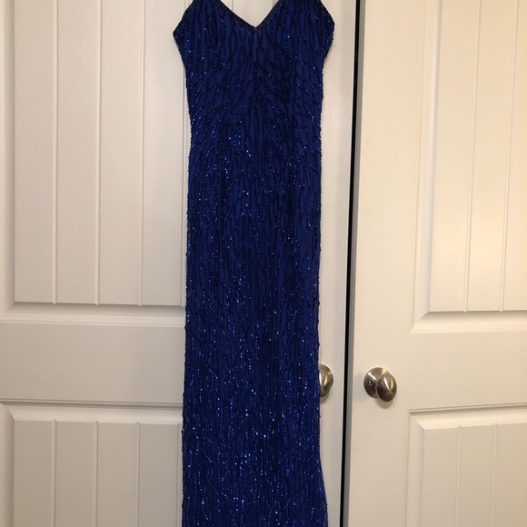 Dresses & Skirts - Gorgeous royal blue beaded dress. Size 2.
